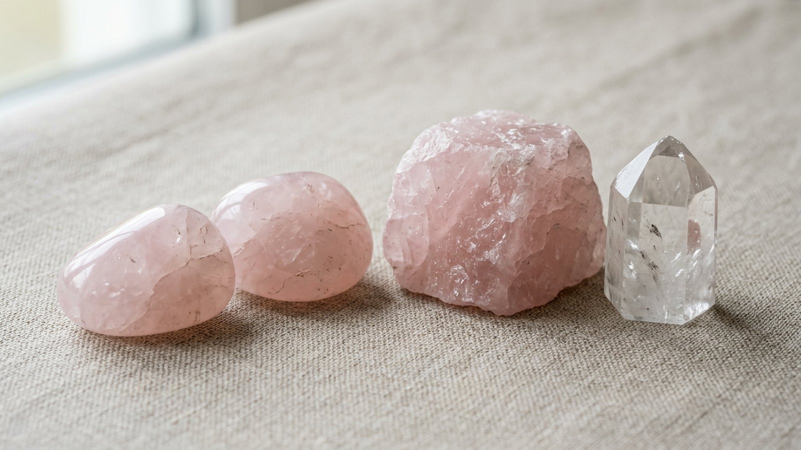 Rose Quartz and Clear Quartz Together: Same Mineral, Two Jobs, and One Rule About Sunlight